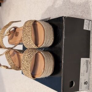 Consigned J. Crew Calf Hair Playform Espadrilles